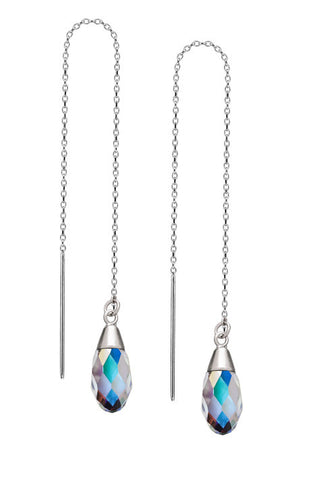 Sterling Silver Threader Earrings - Crystal AB Swarovski Crystals