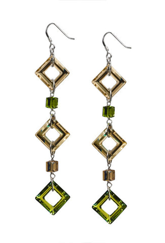 Golden Shadow Swarovski Crystal Earrings