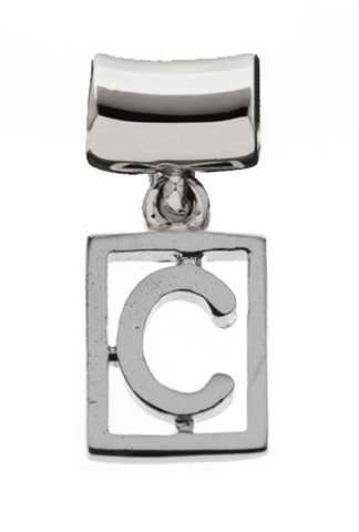 Monogram Silver Charms Letter C