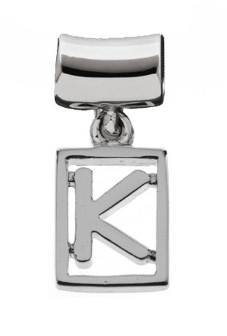 Monogram Silver Charms Letter K