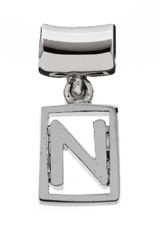 Monogram Silver Charms Letter N