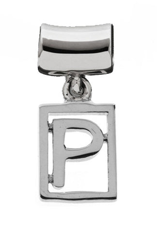 Monogram Silver Charms Letter P