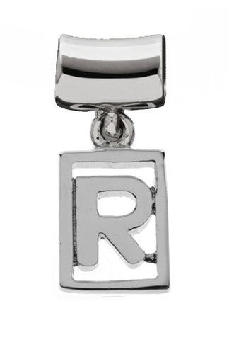 Monogram Silver Charms Letter R