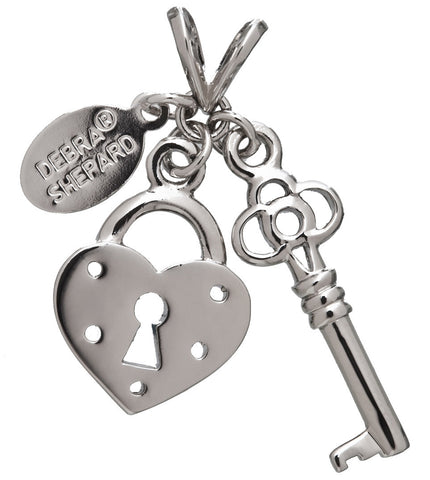 Lock & Key Silver Charm