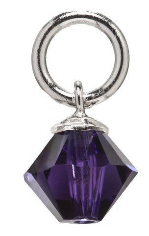 Sterling Silver Purple Swarovski Crystal Charm