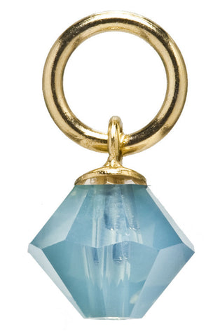 Gold Pacific Opal Swarovski Crystal Charm