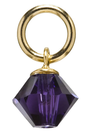 Gold Purple Swarovski Crystal Charm