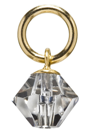 Gold Diamond Drop Swarovski Crystal AB Charm