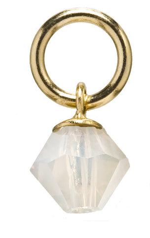 Gold Sand Opal Swarovski Crystal Charm