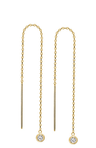 SOLD OUT - 14K Gold Vermeil Swarovski Crystal Threader Earrings