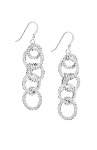 Hammered Silver Chandelier Earrings