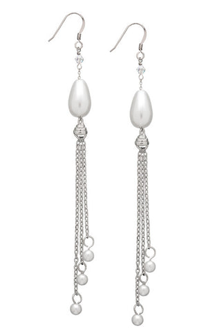 Debra Shepard Chandelier Earrings Silver Trio Pearl Earrings