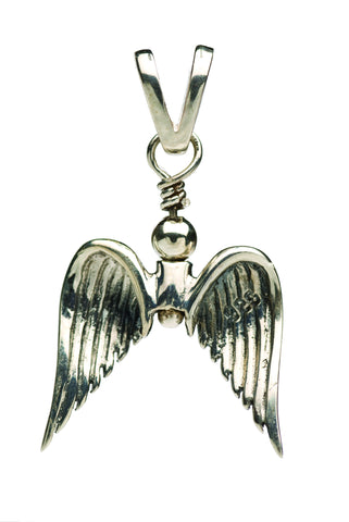 Angel Wings Silver Charm