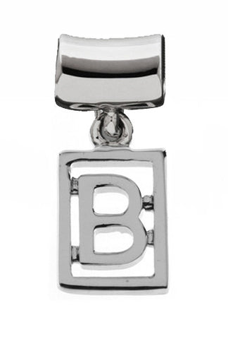 Monogram Silver Charms Letter B