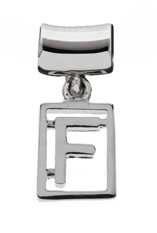 Monogram Silver Charms Letter F