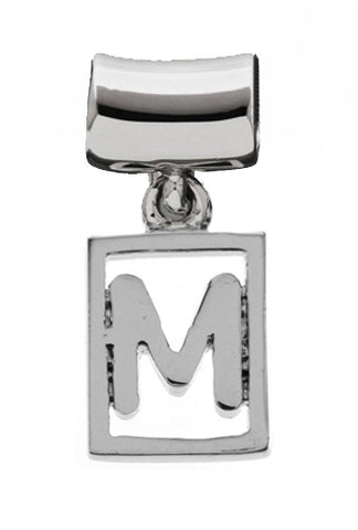 Monogram Silver Charms Letter M