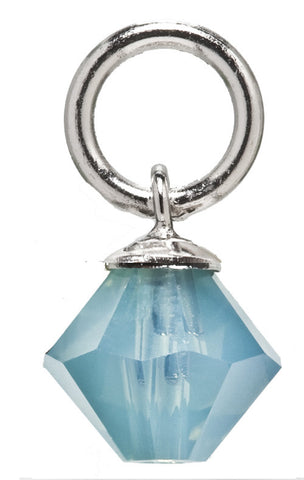 Sterling Silver Pacific Opal Swarovski Crystal Charm