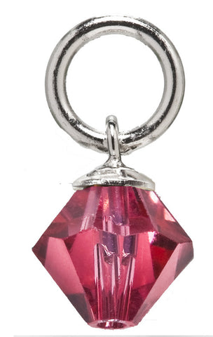 Sterling Silver Pink Swarovski Crystal Charm