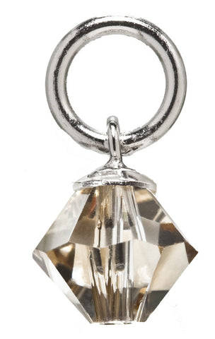 Sterling Silver Golden Shadow Swarovski Crystal Charm