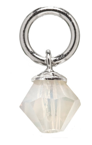 Sterling Silver Sand Opal Swarovski Crystal Charm