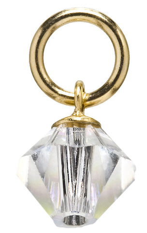 Gold Diamond Drop Swarovski Crystal Charm