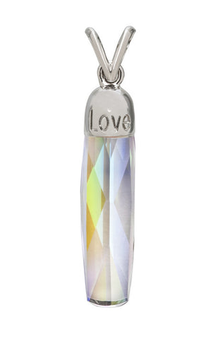 Debra Shepard Swarovski Crystal Love Silver Charm