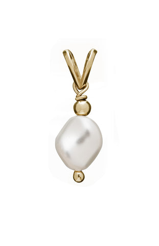 Pearl Drop Gold Charm